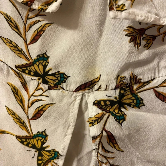 SANDRO BUTTERFLY PRINT RUFFLE BLOUSE - Picture 9 of 9